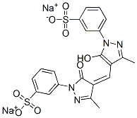 3-[4,5-二氢-4-[[5-羟基-3-甲基-1-(3-磺酸基苯基)-1H-吡唑-4-基]亚甲基]-3-甲基-5-氧代-1H-吡唑-1-基]苯磺酸二钠, 84100-35-6, 结构式