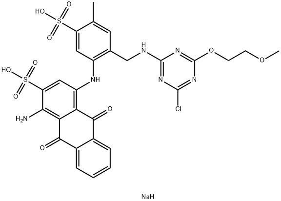 disodium 1-amino-4-[[2-[[[4-chloro-6-(2-methoxyethoxy)-1,3,5-triazin-2-yl]amino]methyl]-4-methyl-5-sulphonatophenyl]amino]-9,10-dihydro-9,10-dioxoanthracene-2-sulphonate|