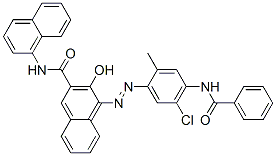 4-[[4-(benzoylamino)-5-chloro-2-methylphenyl]azo]-3-hydroxy-N-1-naphthylnaphthalene-2-carboxamide 结构式