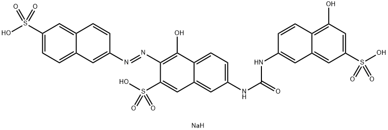 4-hydroxy-7-[[[(5-hydroxy-7-sulpho-2-naphthyl)amino]carbonyl]amino]-3-[(6-sulpho-2-naphthyl)azo]naphthalene-2-sulphonic acid, sodium salt Structure