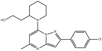 2-(1-(2-(4-CHLOROPHENYL)-5-METHYLPYRAZOLO[1,5-A]PYRIMIDIN-7-YL)PIPERIDIN-2-YL)ETHANOL 结构式