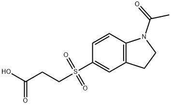 3-[(1-乙酰基-2,3-二氢-1H-吲哚-5-基)磺酰基]丙酸 结构式