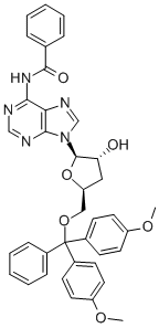 N-苯甲酰基-5'-O-[二(4-甲氧基苯基)苯基甲基]-3'-脱氧腺苷,84138-86-3,结构式