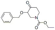 4-オキソ-3-(フェニルメトキシ)-1-ピペリジンカルボン酸エチル 化学構造式