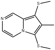 6,8-ビス(メチルチオ)-7-メチルピロロ[1,2-a]ピラジン 化学構造式