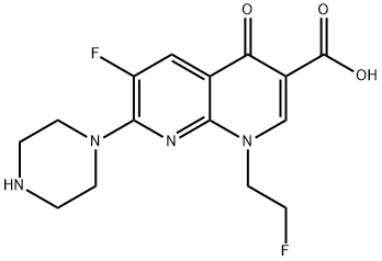 1,8-Naphthyridine-3-carboxylic acid, 1,4-dihydro-6-fluoro-1-(2-fluoroe thyl)-4-oxo-7-(1-piperazinyl)- 结构式