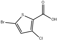 5-Bromo-3-chlorothiophene-2-carboxylic acid 化学構造式