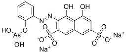 disodium 3-[[2-[(dihydroxyarsino)oxy]phenyl]azo]-4,5-dihydroxynaphthalene-2,7-disulphonate Structure