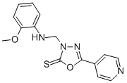 1,3,4-Oxadiazole-2(3H)-thione, 3-(((2-methoxyphenyl)amino)methyl)-5-(4 -pyridinyl)-|