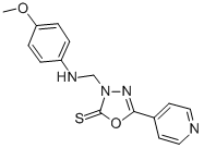 1,3,4-Oxadiazole-2(3H)-thione, 3-(((4-methoxyphenyl)amino)methyl)-5-(4 -pyridinyl)-|