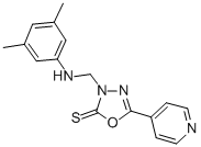 1,3,4-Oxadiazole-2(3H)-thione, 3-(((3,5-dimethylphenyl)amino)methyl)-5 -(4-pyridinyl)-|