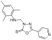 1,3,4-Oxadiazole-2(3H)-thione, 5-(4-pyridinyl)-3-(((2,4,6-trimethylphe nyl)amino)methyl)-,84249-80-9,结构式