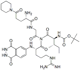 L-Argininamide, N-((1,1-dimethylethoxy)carbonyl)-L-isoleucyl-5-oxo-5-( 1-piperidinyl)-L-norvalylglycyl-N-(1,2,3,4-tetrahydro-1,4-dioxo-6-phth alazinyl)-|