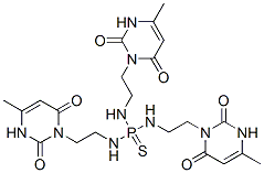 trisodium bis[2-(4-methyl-2,6-dioxo-3H-pyrimidin-1-yl)ethylazanidyl]ph osphinothioyl-[2-(4-methyl-2,6-dioxo-3H-pyrimidin-1-yl)ethyl]azanide Struktur