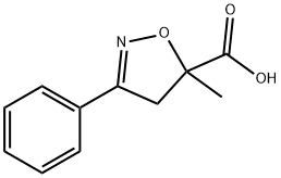 5-methyl-3-phenyl-4,5-dihydroisoxazole-5-carboxylic acid(SALTDATA: FREE) Struktur