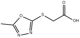 (5-METHYL-[1,3,4]OXADIAZOL-2-YLSULFANYL)-ACETIC ACID 结构式