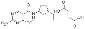 5-Pyrimidinecarboxamide, 2-amino-N-(1-ethyl-3-pyrrolidinyl)-4-methoxy- , (E)-2-butenedioate (1:1) 结构式