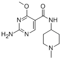 2-Amino-4-methoxy-N-(1-methyl-4-piperidinyl)-5-pyrimidinecarboxamide 化学構造式