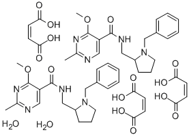 5-Pyrimidinecarboxamide, N-((1-benzyl-2-pyrrolidinyl)methyl)-4-methoxy -2-methyl-, maleate, hydrate (2:3:2) Structure