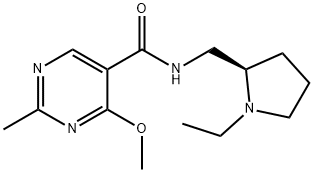 5-Pyrimidinecarboxamide, N-((1-ethyl-2-pyrrolidinyl)methyl)-4-methoxy- 2-methyl-, (R)-(+)- Structure