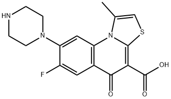 5H-Thiazolo(3,2-a)quinoline-4-carboxylic acid, 7-fluoro-1-methyl-5-oxo -8-(1-piperazinyl)-, hydrate (2:1) Structure