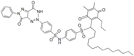 4-[[4-[[[4-[[1-(4,5-dimethyl-3,6-dioxo-2-propyl-1,4-cyclohexadien-1-yl)tetradecyl]sulphonyl]phenyl]amino]sulphonyl]phenyl]azo]-4,5-dihydro-N-methyl-5-oxo-1-phenyl-1H-pyrazole-3-carboxamide,84360-89-4,结构式