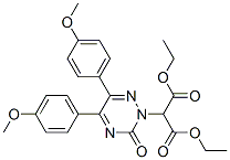 diethyl 2-[5,6-bis(4-methoxyphenyl)-3-oxo-1,2,4-triazin-2-yl]propanedi oate Structure