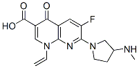 1-ethenyl-6-fluoro-7-(3-methylaminopyrrolidin-1-yl)-4-oxo-1,8-naphthyr idine-3-carboxylic acid,84424-13-5,结构式