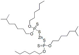 zinc bis(O-hexyl) bis[O-(6-methylheptyl)] bis(dithiophosphate) Structure