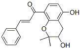 (E)-1-(3,4-Dihydro-3,5-dihydroxy-2,2-dimethyl-2H-1-benzopyran-8-yl)-3-phenyl-2-propen-1-one Structure