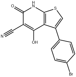 3-(4-溴苯基)-4-羟基-6-氧代-6,7-二氢噻吩并[2,3-B]吡啶-5-甲腈,844499-56-5,结构式