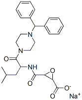 sodium 3-[[1-(4-benzhydrylpiperazin-1-yl)-4-methyl-1-oxo-pentan-2-yl]c arbamoyl]oxirane-2-carboxylate 化学構造式