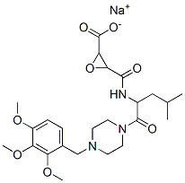 sodium 3-[[4-methyl-1-oxo-1-[4-[(2,3,4-trimethoxyphenyl)methyl]piperaz in-1-yl]pentan-2-yl]carbamoyl]oxirane-2-carboxylate Structure