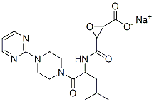 sodium 3-[[4-methyl-1-oxo-1-(4-pyrimidin-2-ylpiperazin-1-yl)pentan-2-y l]carbamoyl]oxirane-2-carboxylate Struktur
