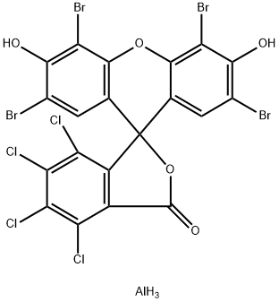 2′,4′,5′,7′-テトラブロモ-4,5,6,7-テトラクロロ-3′,6′-ジヒドロキシスピロ[イソベンゾフラン-1(3H),9′-[9H]キサンテン]-3-オン/アルミニウム 化学構造式