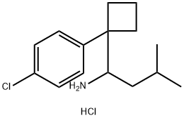 1-[1-(4-Chlorophenyl)cyclobutyl]-3-methylbutylamine hydrochloride Structure