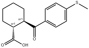 TRANS-2-(4-チオメチルベンゾイル)シクロヘキサン-1-カルボン酸 化学構造式