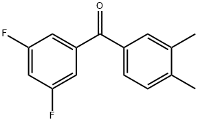 3,5-ジフルオロ-3',4'-ジメチルベンゾフェノン 化学構造式