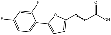 3-[5-(2,4-ジフルオロフェニル)-2-フリル]アクリル酸 化学構造式