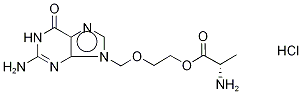 9-[[2-(α-L-Alanyloxy)ethoxy]methyl]guanine Hydrochloride 化学構造式