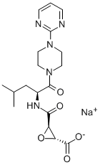 84518-85-4 Oxiranecarboxylic acid, 3-(((3-methyl-1-((4-(2-pyrimidinyl)-1-piperazi nyl)carbonyl)butyl)amino)carbonyl)-, monosodium salt, (2R-(2-alpha,3-b eta(S*)))-