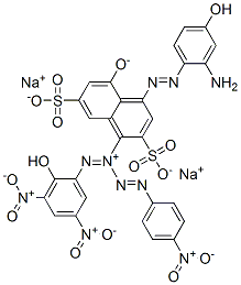 disodium 4-[(2-amino-4-hydroxyphenyl)azo]-5-hydroxynaphthalene-2,7-disulphonate, mono[(p-nitrophenyl)azo] mono[(2-hydroxy-3,5-dinitrophenyl)azo] derivative ,84522-43-0,结构式