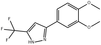 3-(3,4-DIMETHOXYPHENYL)-5-(TRIFLUOROMETHYL)-1H-PYRAZOLE,845266-33-3,结构式