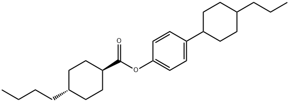 4β-ブチルシクロヘキサン-1α-カルボン酸4-(4β-プロピルシクロヘキサン-1α-イル)フェニル 化学構造式