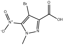 4-BROMO-1-METHYL-5-NITRO-1H-PYRAZOLE-3-CARBOXYLICACID Struktur