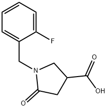 1-(2-fluorobenzyl)-5-oxopyrrolidine-3-carboxylic acid(SALTDATA: FREE) 化学構造式