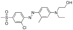 2-[[4-[[2-クロロ-4-(メチルスルホニル)フェニル]アゾ]-3-メチルフェニル]エチルアミノ]エタノール 化学構造式
