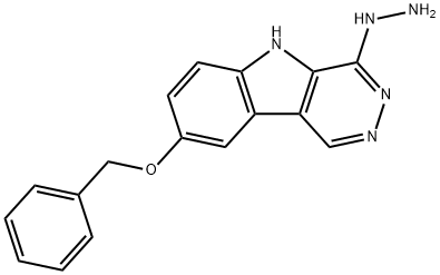 4H-Pyridazino(4,5-b)indol-4-one, 3,5-dihydro-8-(phenylmethoxy)-, hydra zone,84576-41-0,结构式