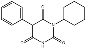 1-シクロヘキシル-5-フェニルバルビツル酸 化学構造式