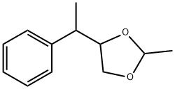 2-メチル-4-(1-フェニルエチル)-1,3-ジオキソラン 化学構造式